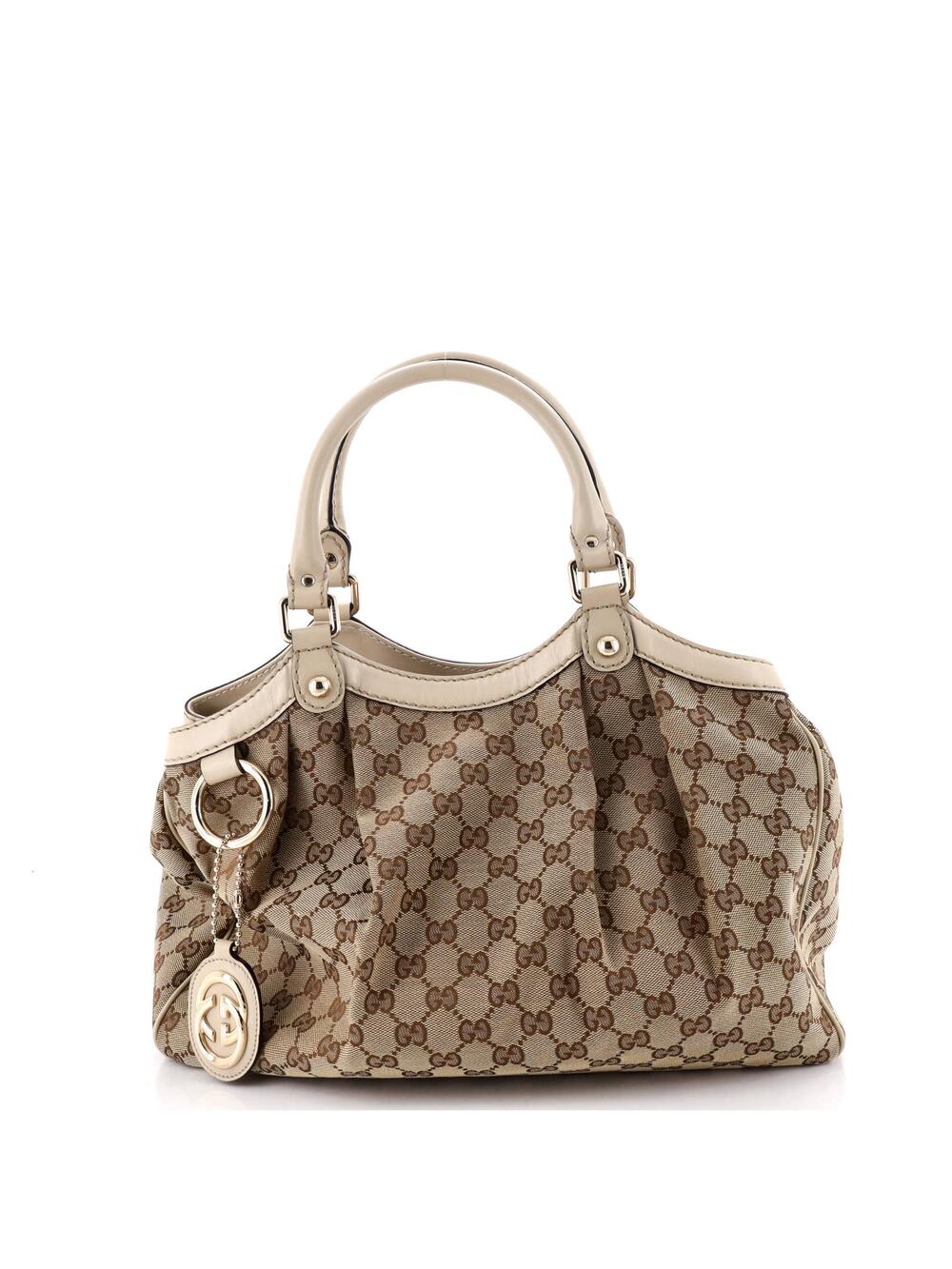 Gucci Sukey Tote Gg Canvas With Leather #283100G10B